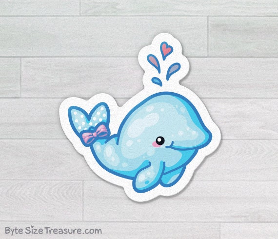 Polka Dot Whale Tail Sticker by ByteSizeTreasure on Etsy