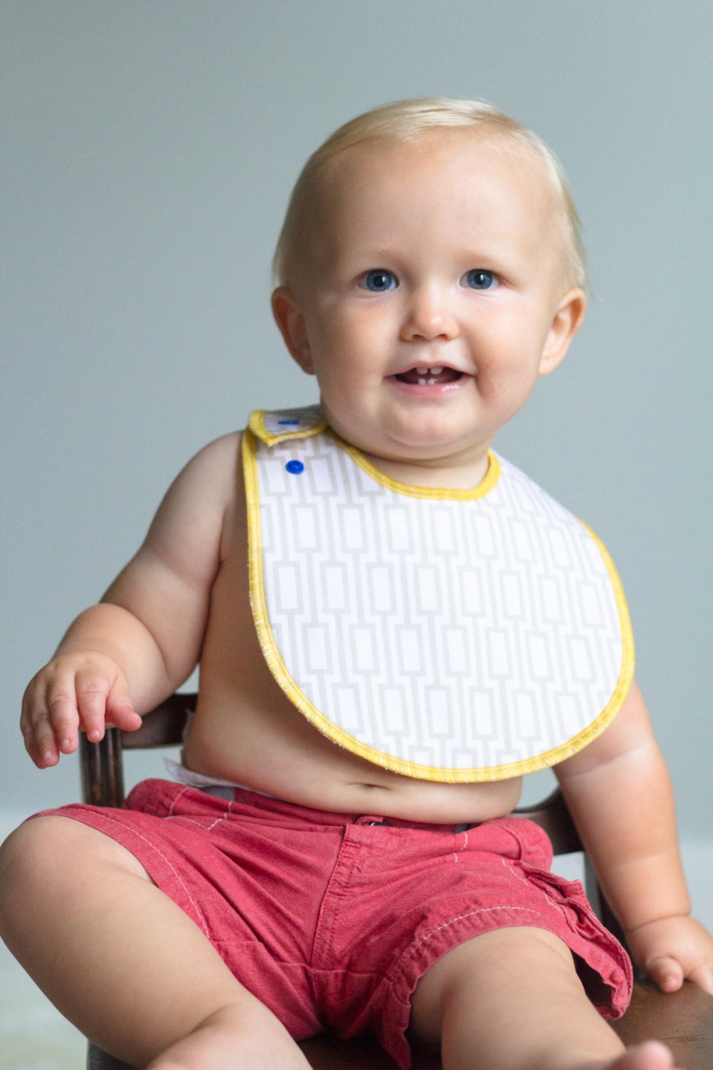 Adjustable Drool Bib with Snaps Gift for Baby by PistachioCo