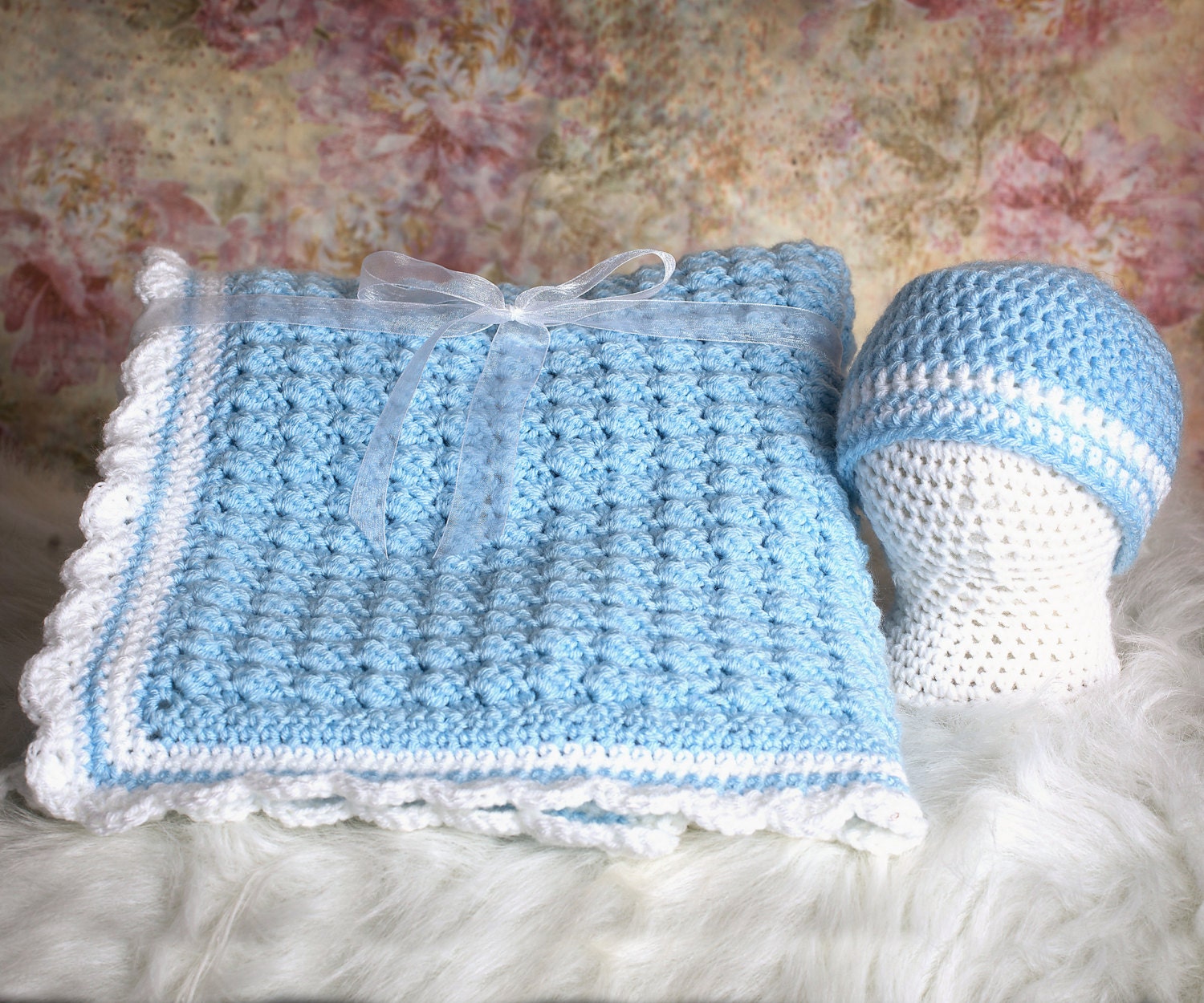 Baby boy blankets Crochet baby blanket Baby by RuthiesDaughter