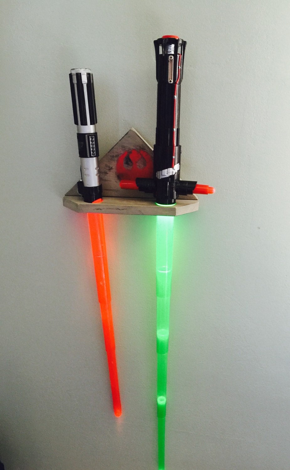 STARWARS LIGHT SABER holder handmade toy display grey and