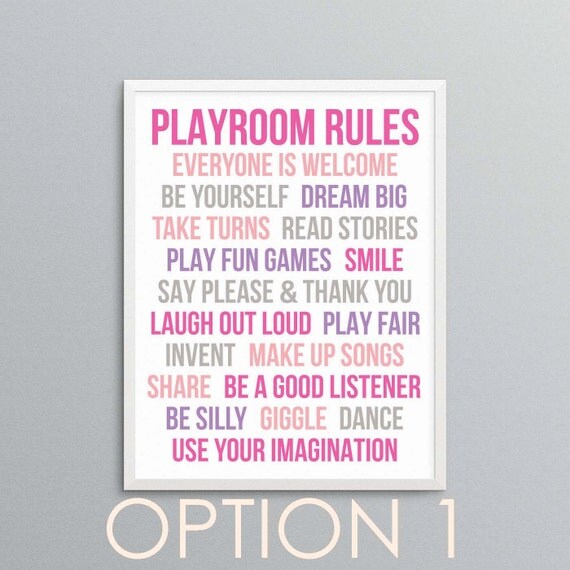 Playroom Rules Fun Quotes and Rules for Playroom or Bedroom