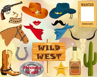 Cowgirl Photo Booth Printable Party Props Western party