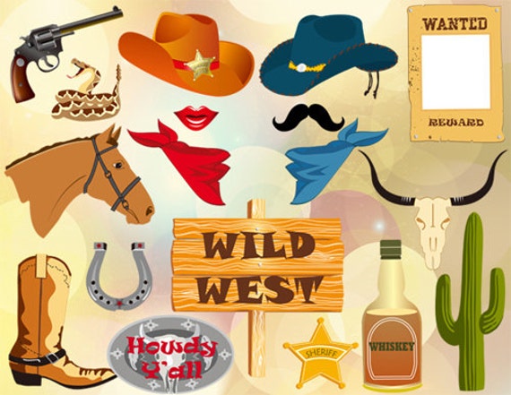 Printable Cowboy Party Photo Booth Props Cowgirl Party Photo