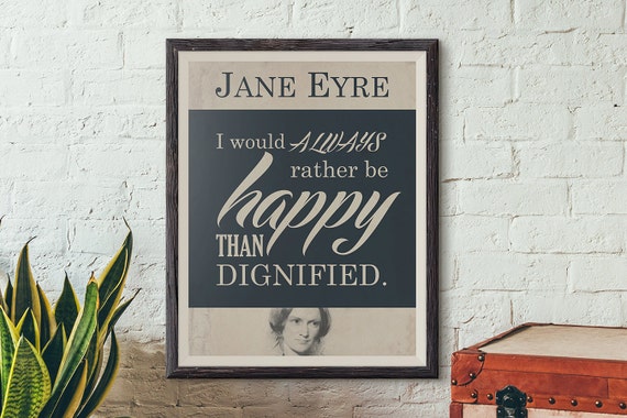 JANE EYRE Charlotte Brontë Book Quote by AlcheraDesignPosters