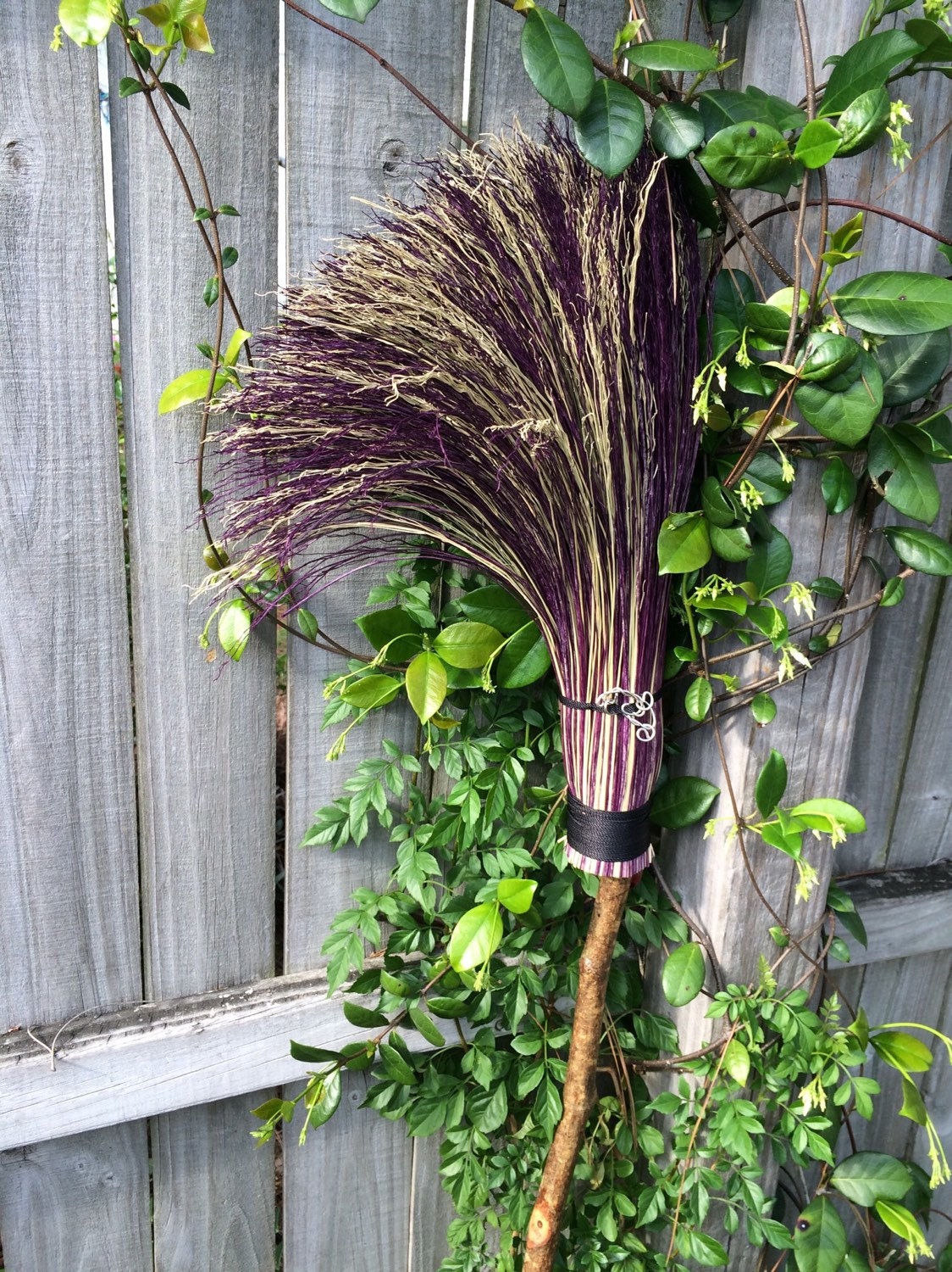 Handmade Purple Wizard Broom Witch Broom Harry Potter Broom