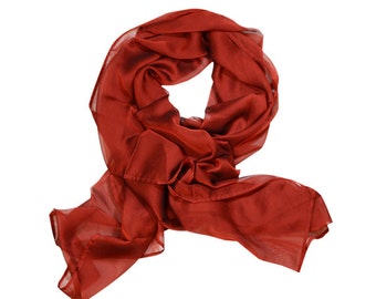 Soft and Light Red chiffon scarf / Wrap