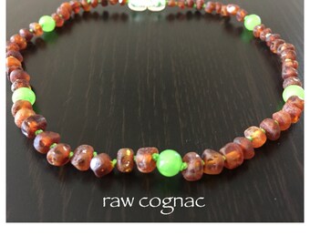 Baltic Amber Teething Necklace - GREEN