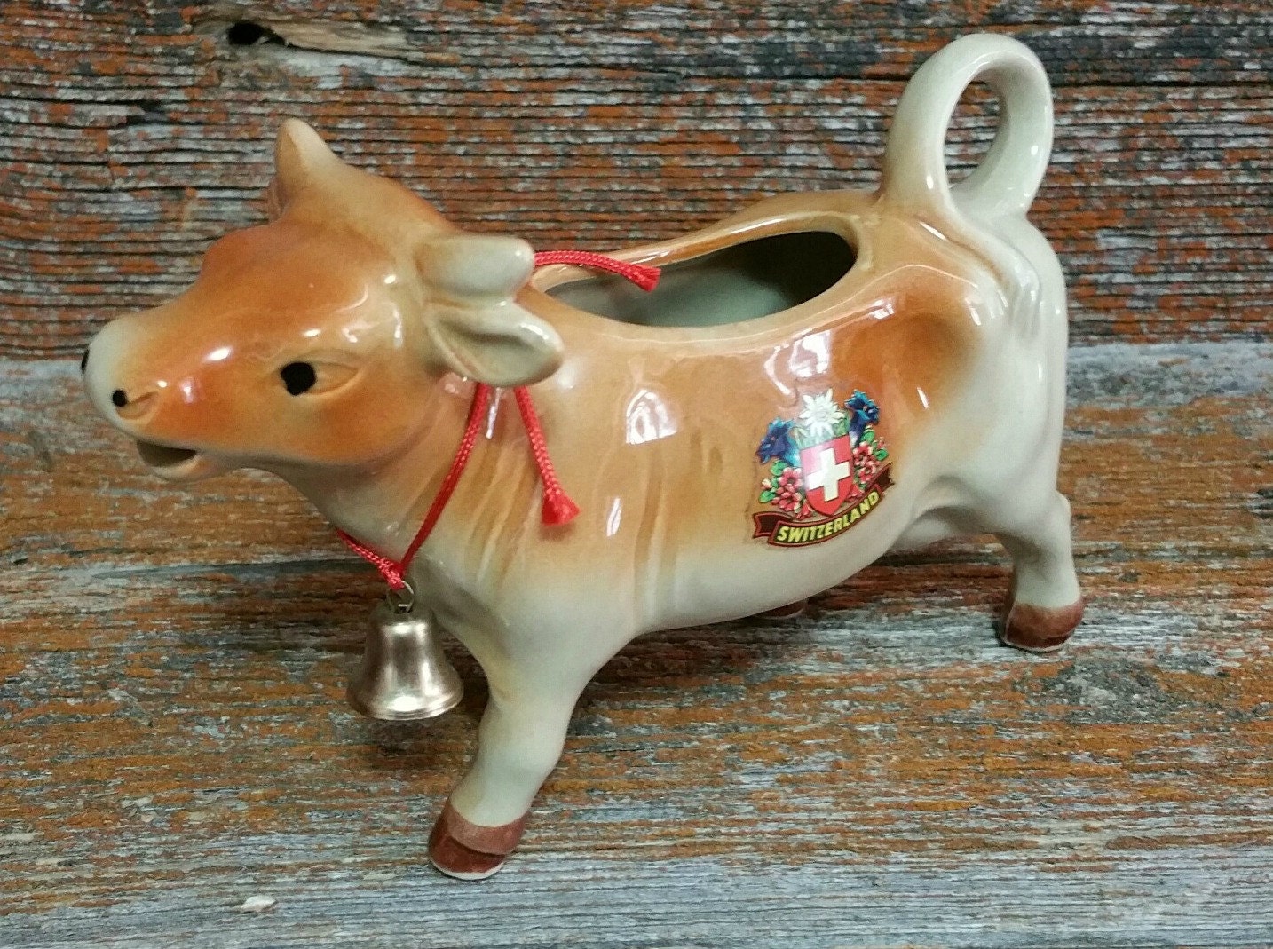 Vintage Swiss Cow Creamer Ceramic Creamer Cow Creamer