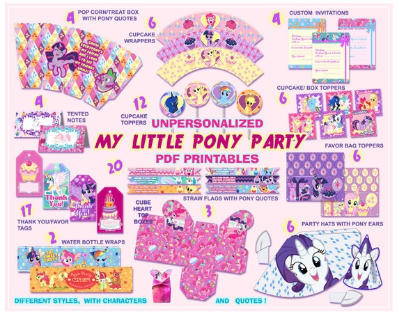 My Little Pony Party decorations Party printables by CutOutAndPlay