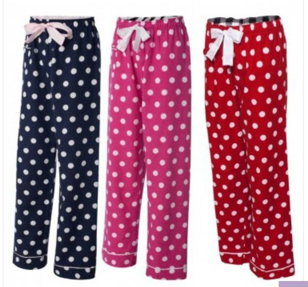 Monogrammed Womens Polka Dot Pajama Pants by by WhiskersnStitches