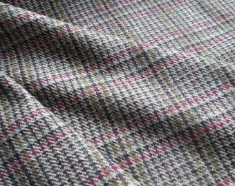 Scottish Tweed Wool Fabric- Estate Check- Nettle- By the Meter