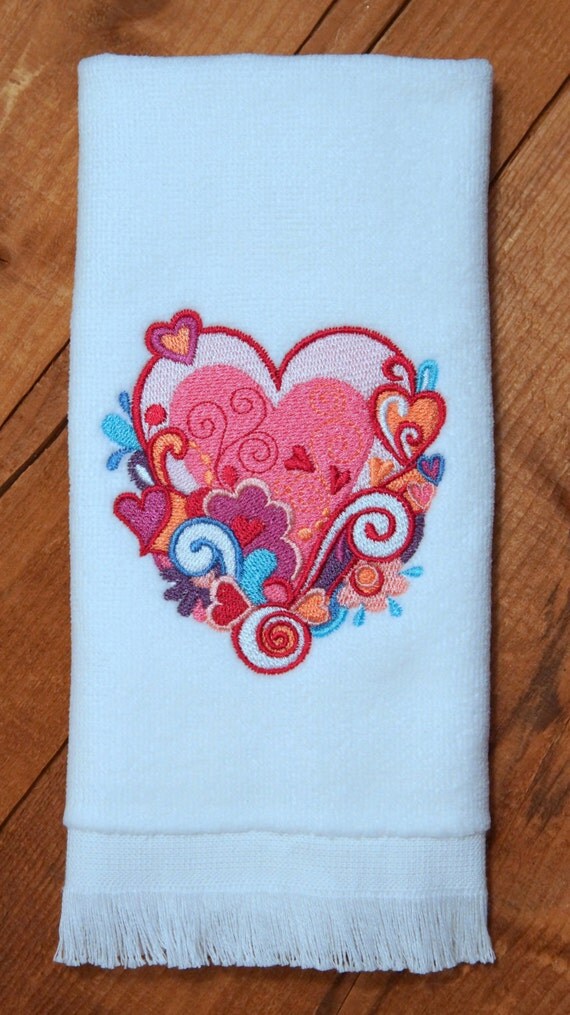 Fingertip Towel Embroidered Fingertip Towel Valentine's