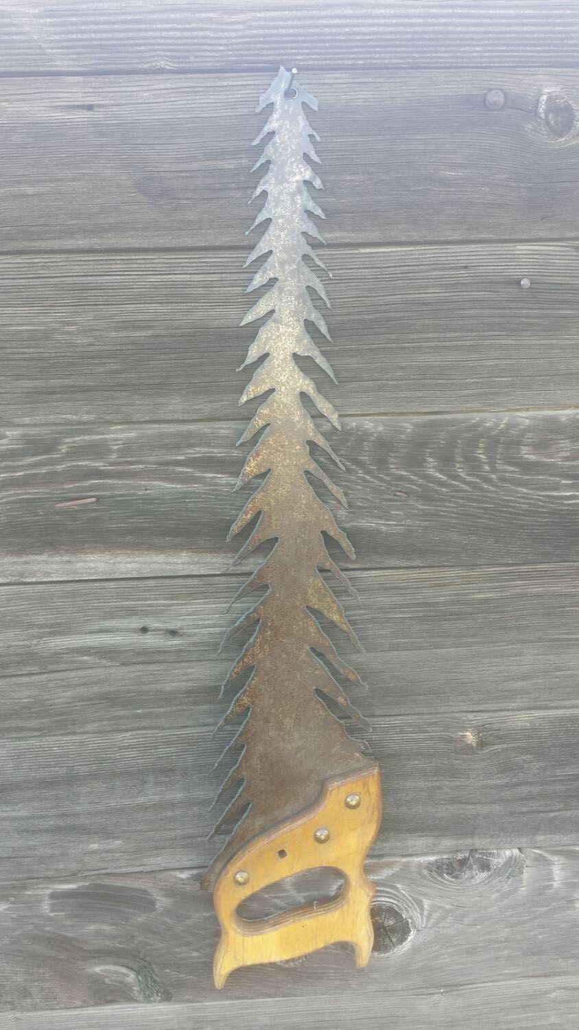 Repurposed Hand Saw Tree