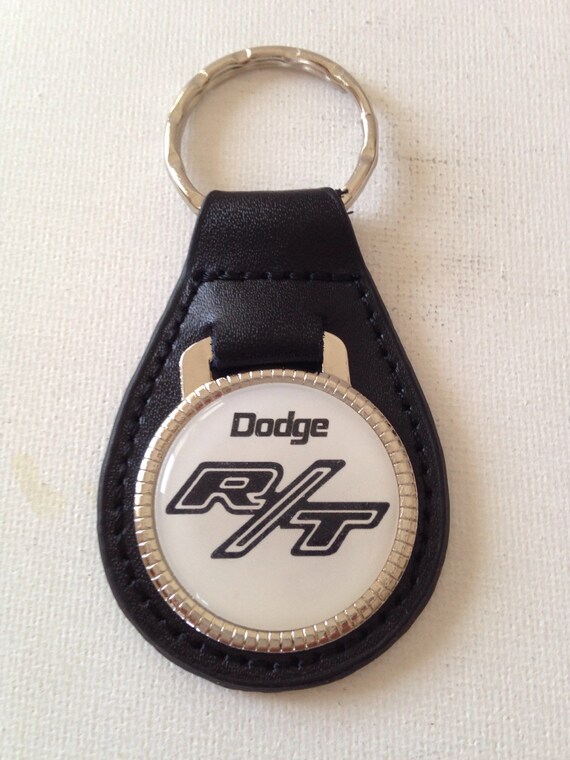 Dodge R/T Keychain Genuine Leather Key Chain Rapid Transit