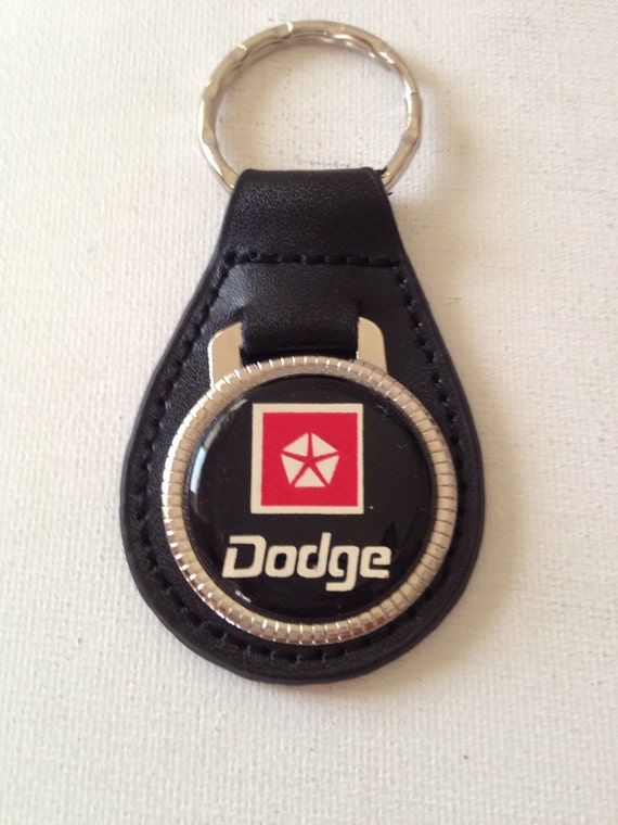 Dodge Logo Keychain Genuine Leather Key Chain