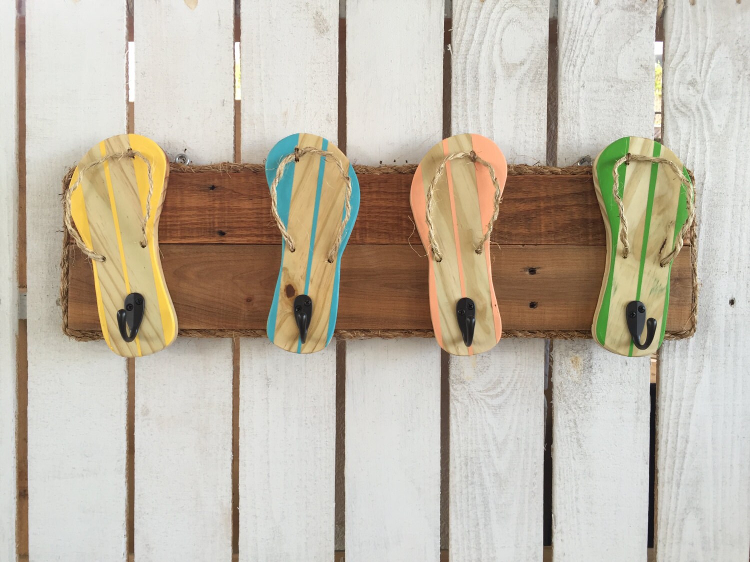 Flip Flop Towel Holder Outdoor shower hooks by FunkieJunkEmporium