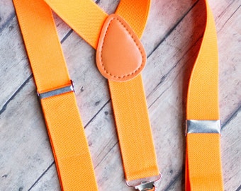 Bright Orange Suspenders for Kids - Boys Suspenders - Baby Suspenders - Toddler Boys Suspenders - Baby Boy Suspenders - Toddler Suspenders