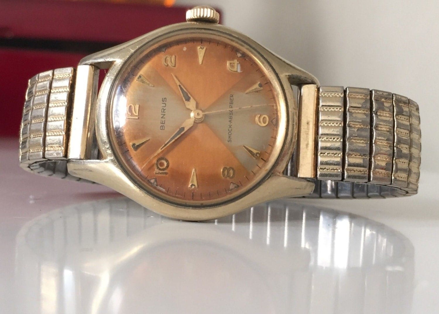 Mens Vintage Benrus Wrist Watch 10k YELLOW GOLD RGP Bezel