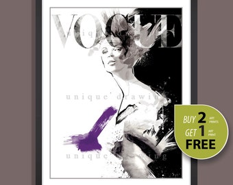 Fashion Illustration, fashion poster, fashion print, Vogue print, Vogue poster, Vogue cover, wall art, Vogue magazine, vintage Vogue, 3240