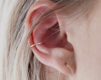 Gold Ear Cuff, Sterling Silver Ear Cuff, No Piercing, Ear Jacket, Gold Filled, Cartilage Cuff, Small Ear Cuff, Fake Earring