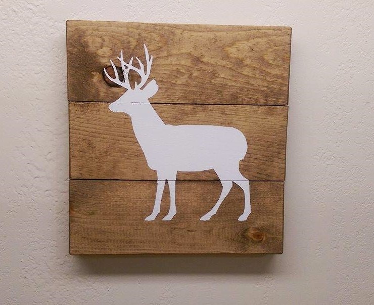 Small Whitetail Deer Wood Sign Wooden Deer Wall Hanging