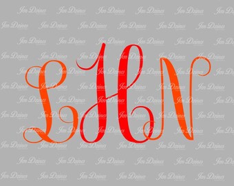 Interlocking Vine Monogram SVG DXF EPS file, Fancy monogram file, Interlocking Vine Font, svg Monogram Font, svg cutting files for Cricut