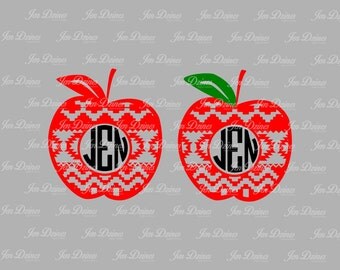 Apple Aztec Monogram Frame SVG DXF EPS Monogram Design Monogram svg File svg file for Cricut Silhouette svg cutting file Frame, svg monogram