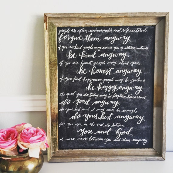 Mother Teresa Calligraphy Quote Do Good By Lindsayloveletters