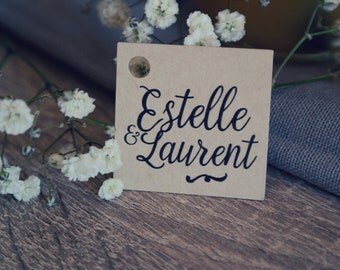 40 étiquettes kraft sable à personnaliser