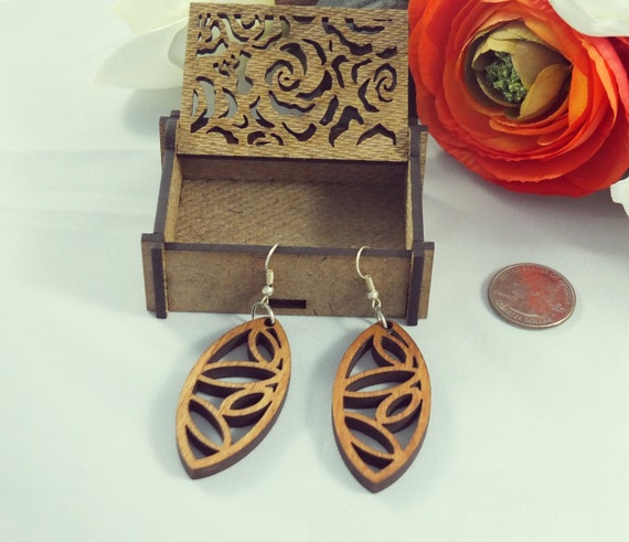 Laser Cut Wood Earrings 3 By CNCAUTOMATIC On Etsy