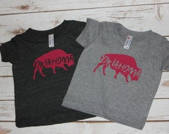 Oklahoma Buffalo Tee-Available in Infant/Children/Adult Sizes