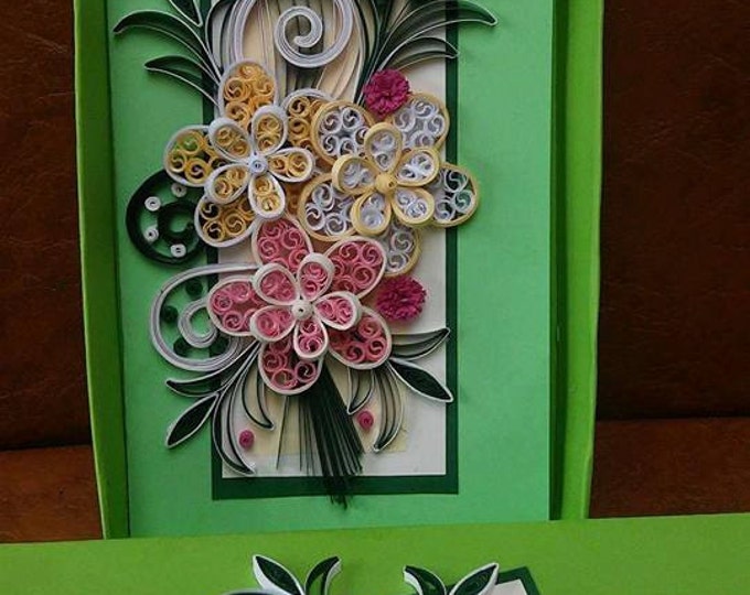 Spring quilling card with box