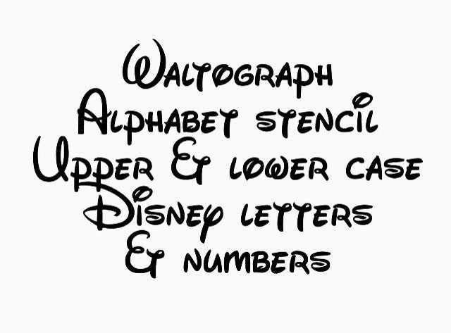 disney waltograph stencil font full alphabet upper and lower