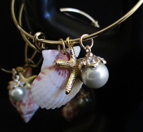 Beach wedding jewelry bridesmaid gift beach wedding seashell