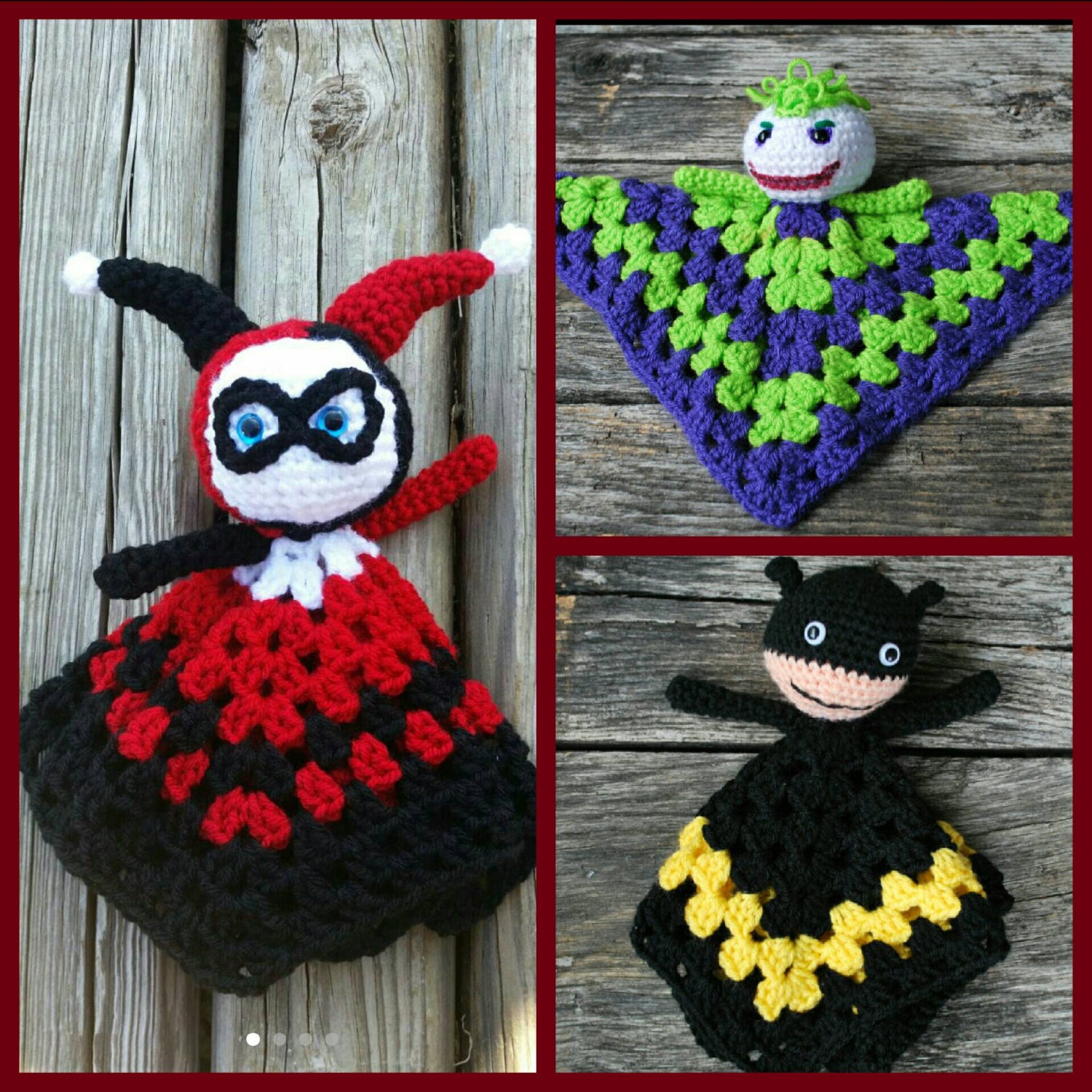 harley quinn/ joker/ batman/lovey amigurumi/ fandom/