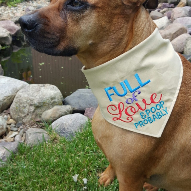 Unique custom embroidered dog bandanas made by JannieMaeCreations