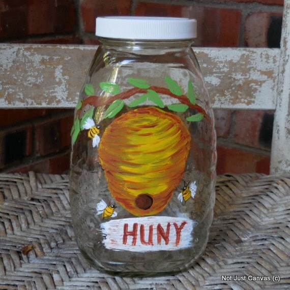 Winnie the Pooh honey jar Sweet honey in a by NotJustCanvas15