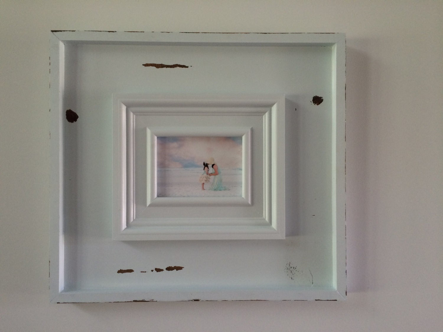 Rustic distressed 5x7 shadow box picture frame