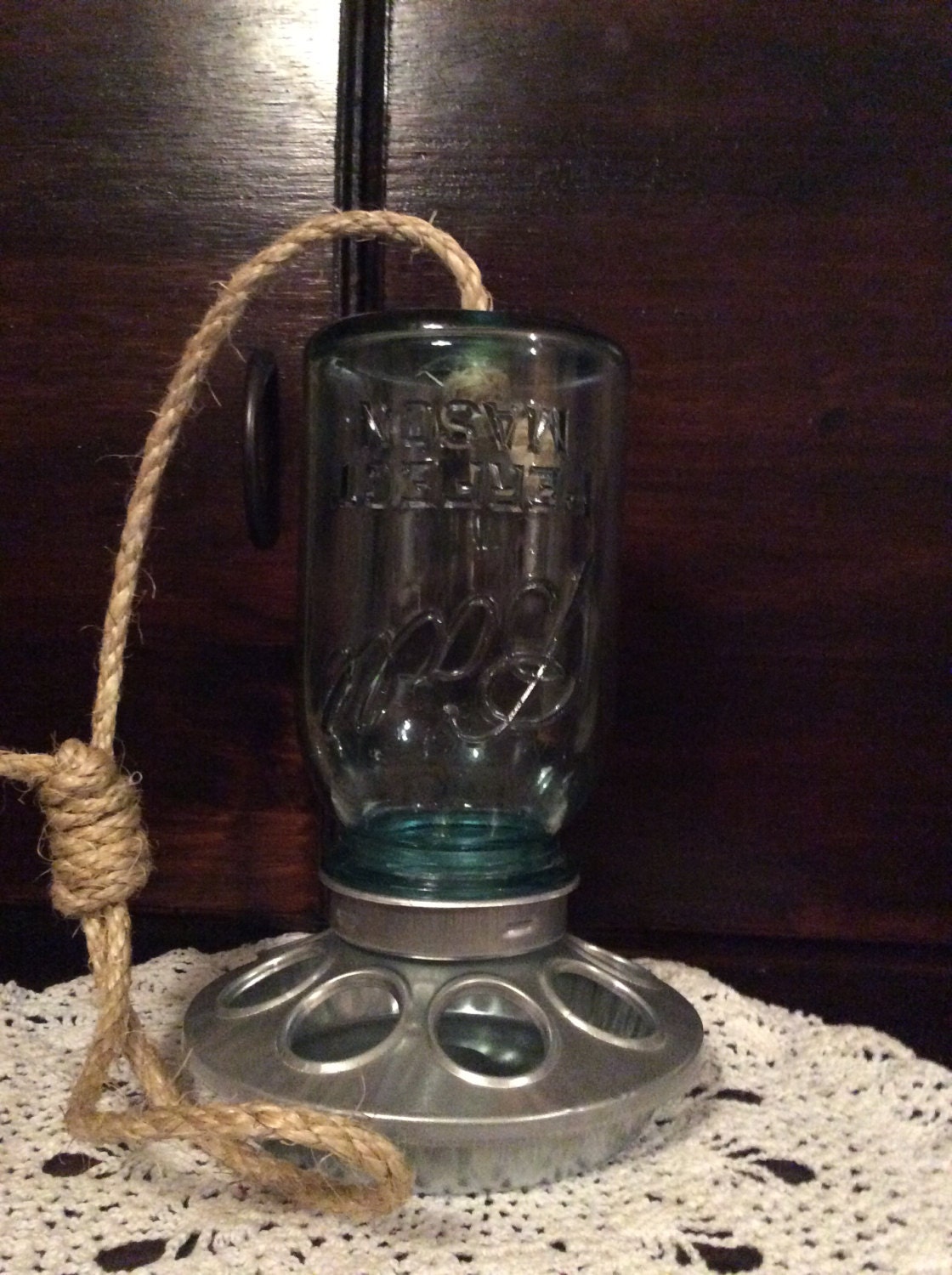 Hanging Mason jar Bird feeder