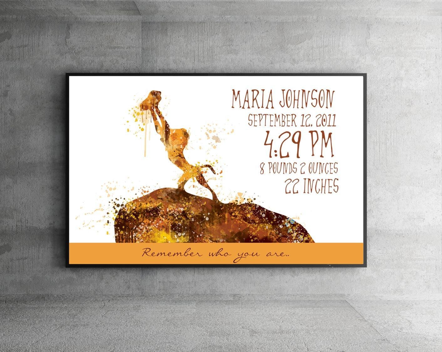 The Lion King Rafiki Simba birth announcement Disney