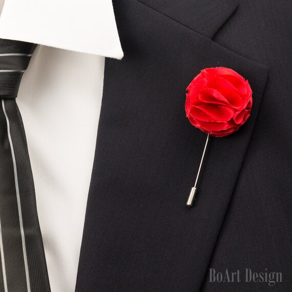 Red Carnation Lapel Pin/Lapel Stick Pin/Lapel Pin/Flower