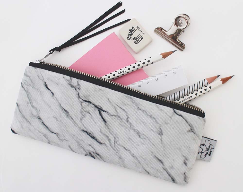 Marble Pencil Casemarble Pencil Pouchmarble Zipper 2104