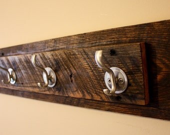 Wall coat rack, Coat Rack, towel rack, 4 hook, entryway organizer, reclaimed wood coat rack, reclaimed wood