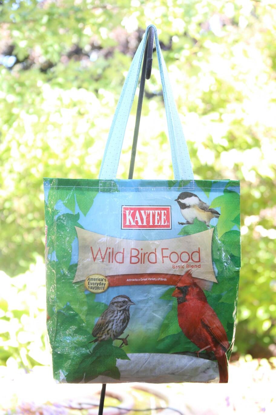 Upcycled/Recycled Reusable Bird Seed Sack Tote Shopping Bag