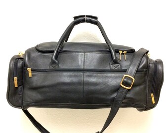 Items similar to Leather Duffle Bag 21” / Floto 4040B / Travel Bag ...