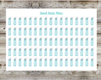 90 Hydrate Water Bottles Planner Stickers