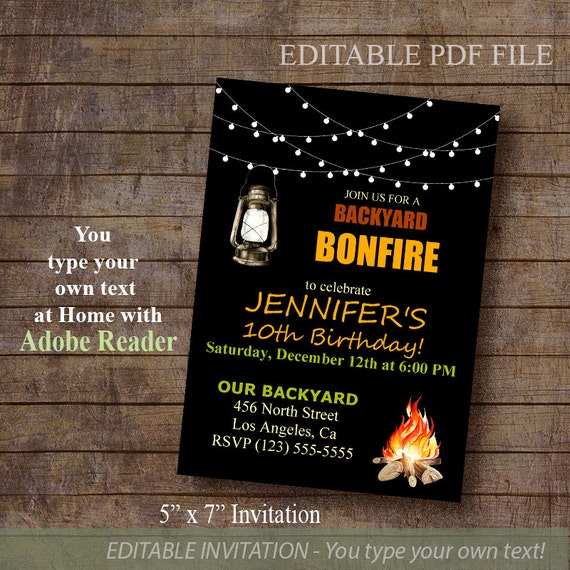 Bonfire Party Invitations Free 10