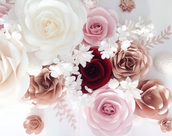 Paper Flower Backdrop - Paper Flower Wall - Paper Flower Nursery - Wedding Paper Flower Backdrop - Large Paper Flowers - Wedding Decor
