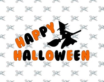 Happy Halloween Witch Svg , Silhouette Studio File