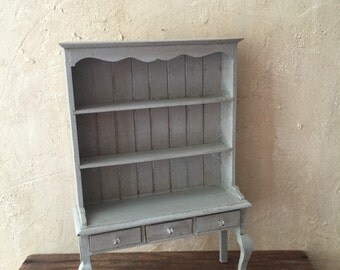 Miniature French Provencal Hutch, 1:12 Dollhouse Furniture, Miniature Hutch